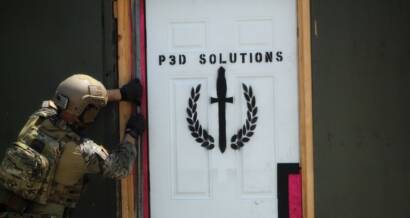 door with p3d solutions painted on